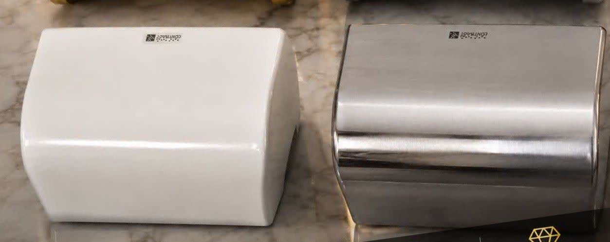 جا دستمالی سفید کروم کنتراست