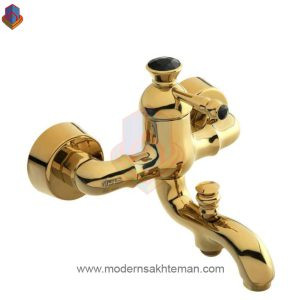 شیر دوش ونزیا مدل مرواریدسفید رنگ طلایی براق